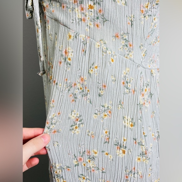 Hippie Rose Green Puff Sleeve Floral Cottage Core Mini Dress - Picture 7 of 9